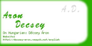 aron decsey business card